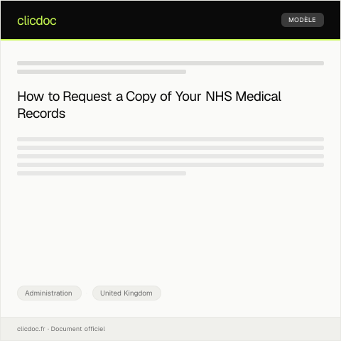 Document preview: Request for NHS Medical Records Copy — Administration, United Kingdom