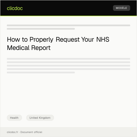 Document preview: Request for NHS Medical Report — Health, United Kingdom