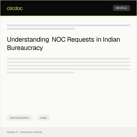 Document preview: Request for NOC (No Objection Certificate) — Administration, India