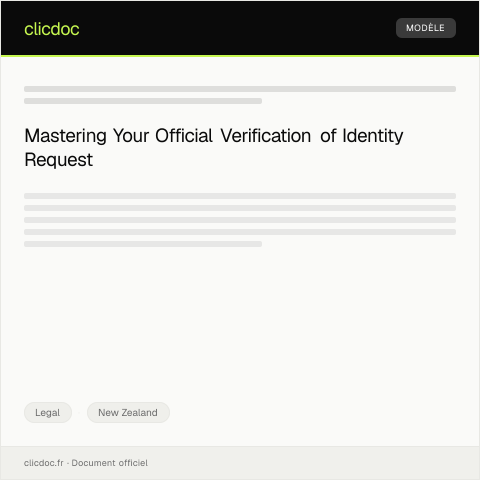 Document preview: Request for Official Verification of Identity — Legal, New Zealand