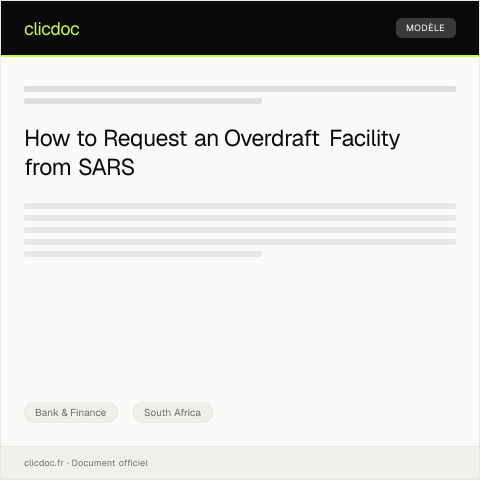 Document preview: Request for Overdraft Facility — Bank & Finance, South Africa