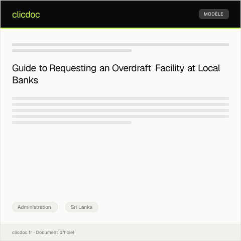 Document preview: Request for Overdraft Facility at Local Bank — Administration, Sri Lanka