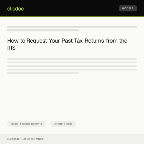 Document preview: Request for Copies of Past Tax Returns — Taxes & social benefits, United States