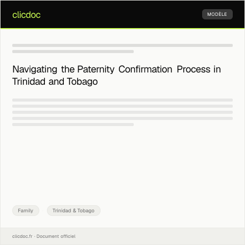 Document preview: Request for Paternity Confirmation from the Civil Registry — Family, Trinidad & Tobago