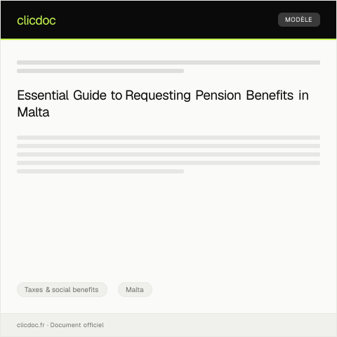 Document preview: Request for Pension Benefits (REC1) — Taxes & social benefits, Malta