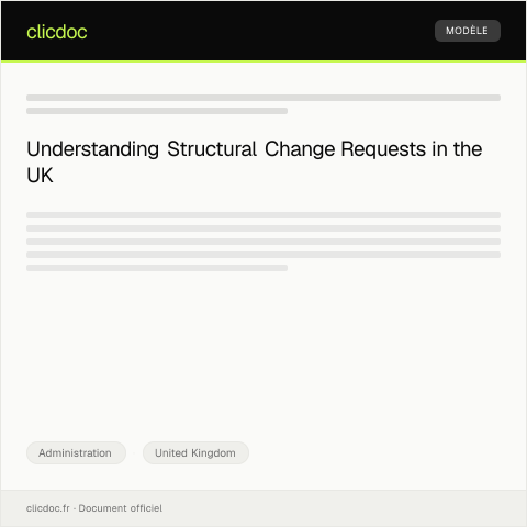 Document preview: Request for Permission to Make Structural Changes — Administration, United Kingdom