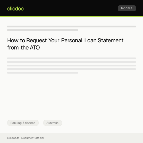 Document preview: Request for Personal Loan Statement — Banking & finance, Australia