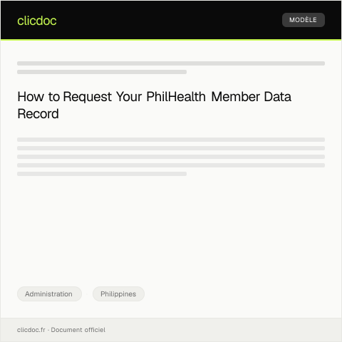 Document preview: Request for Issuance of PhilHealth Insurance Member Data Record (MDR) — Administration, Philippines