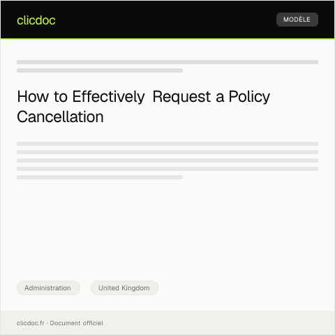 Document preview: Request for Policy Cancellation — Administration, United Kingdom