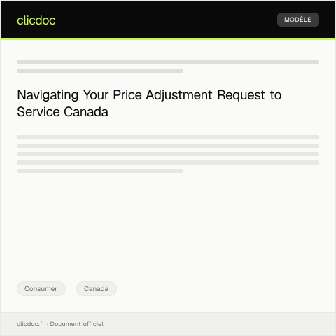 Document preview: Request for Price Adjustment / Demande d'ajustement de prix — Consumer, Canada