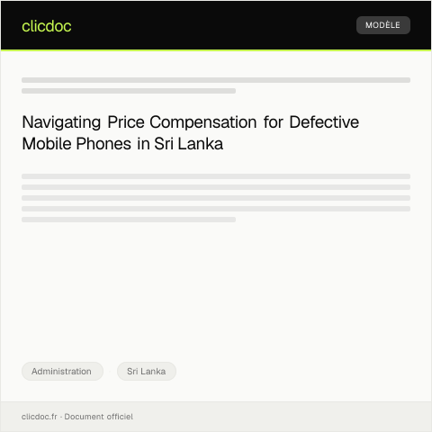 Document preview: Request for Price Compensation for Defective Mobile Phone — Administration, Sri Lanka