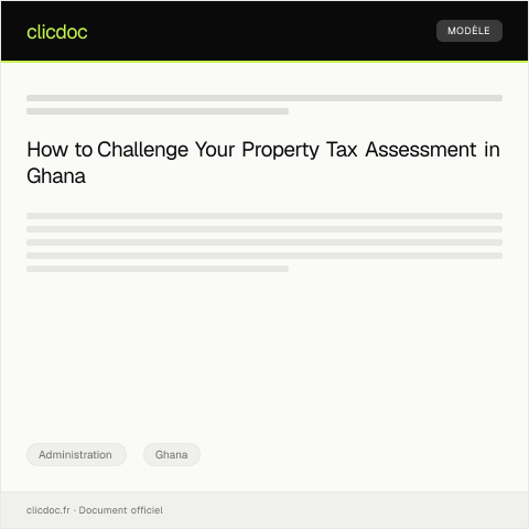 Document preview: Request for Reconsideration of Property Tax Assessment by MMDAs — Administration, Ghana