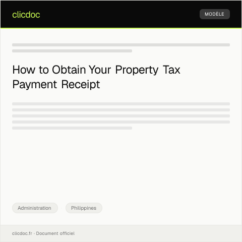 Document preview: Request for Copy of Property Tax Payment Receipt from Local Assessor’s Office — Administration, Philippines