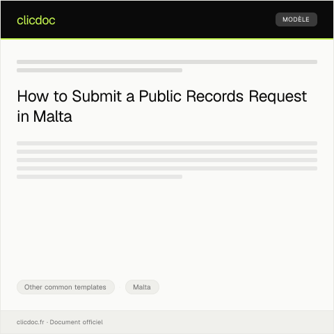 Document preview: Request for Public Records / Talba Għall-Opptar Pubbliku — Other common templates, Malta