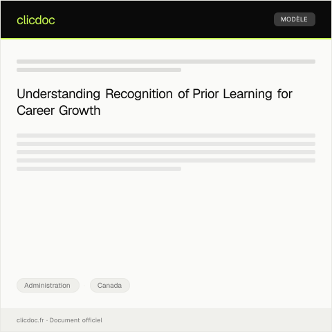 Document preview: Request for Recognition of Prior Learning — Administration, Canada