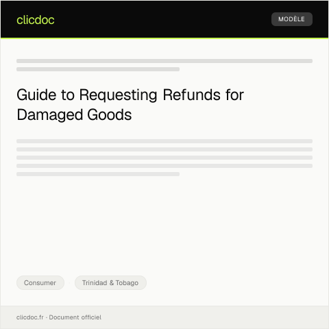 Document preview: Request for Refund for Damaged Goods — Consumer, Trinidad & Tobago