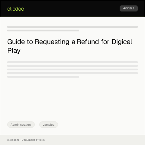 Document preview: Request for Refund for Cancelled Subscription with Digicel Play — Administration, Jamaica