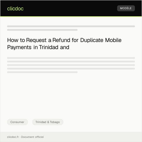 Document preview: Request for Refund of Duplicate Payment for Mobile Service — Consumer, Trinidad & Tobago