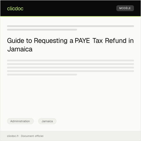 Document preview: Request for Refund of Overpaid PAYE Tax — Administration, Jamaica