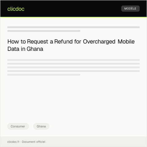 Document preview: Request for Refund of Overcharged Mobile Data from Airtel Ghana — Consumer, Ghana