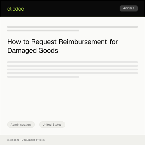Document preview: Request for Reimbursement for Damaged Goods — Administration, United States