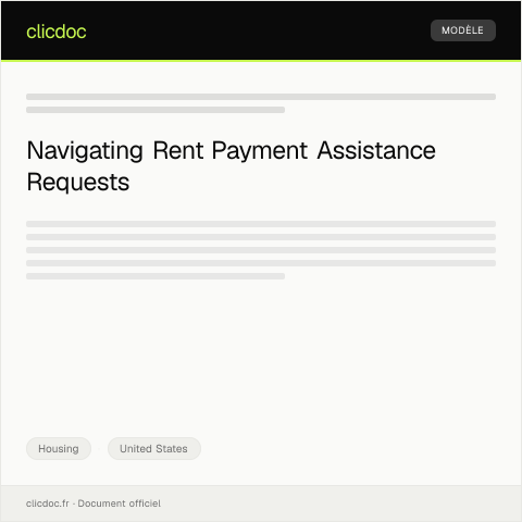 Document preview: Request for Rent Payment Assistance — Housing, United States
