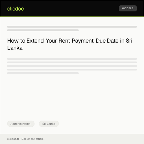 Document preview: Request for Extension of Rent Payment Due Date — Administration, Sri Lanka