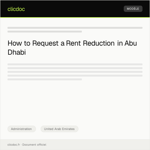 Document preview: Request for Rent Reduction Due to COVID-19 Impact in Abu Dhabi — Administration, United Arab Emirates