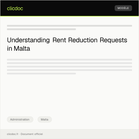 Document preview: Submission of Request for Rent Reduction Due to Maintenance Defects — Administration, Malta