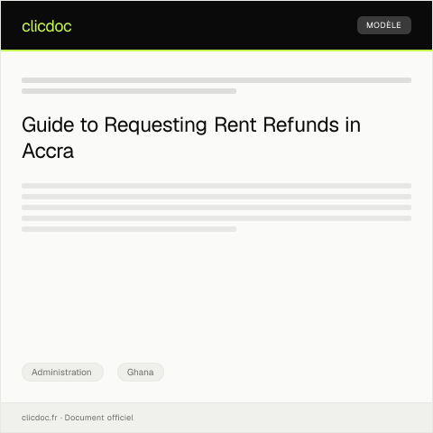 Document preview: Request for Rent Refund Due to Uninhabitable Conditions in Accra — Administration, Ghana