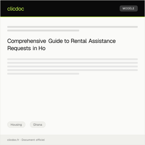 Document preview: Request for Rental Assistance from Local Government Authority in Ho — Housing, Ghana