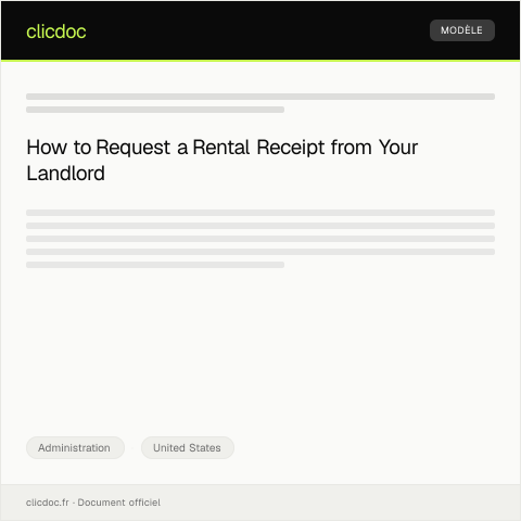 Document preview: Request for Landlord to Provide Rental Receipt — Administration, United States