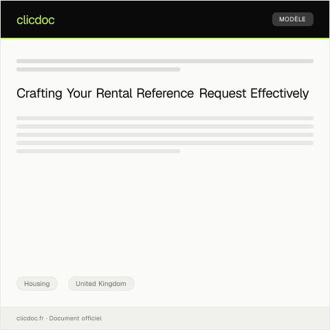 Document preview: Request for Rental Reference — Housing, United Kingdom