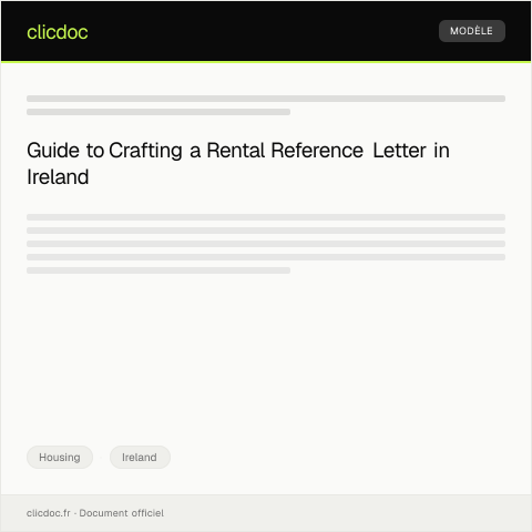 Document preview: Request for Rental Reference Letter — Housing, Ireland