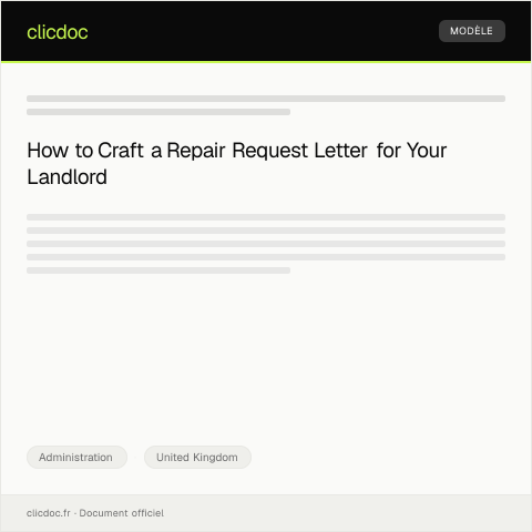 Document preview: Request for Repair and Maintenance in Rental Property — Administration, United Kingdom