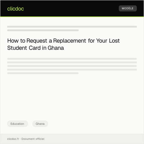 Document preview: Request for Replacement of Lost Student Card — Education, Ghana