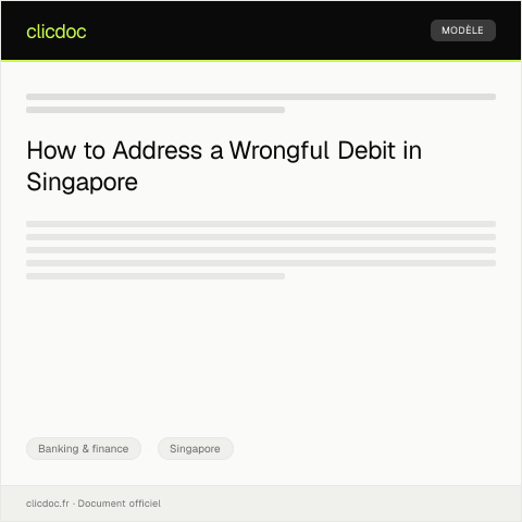 Document preview: Request for Reversal of Wrongful Debit from Account — Banking & finance, Singapore