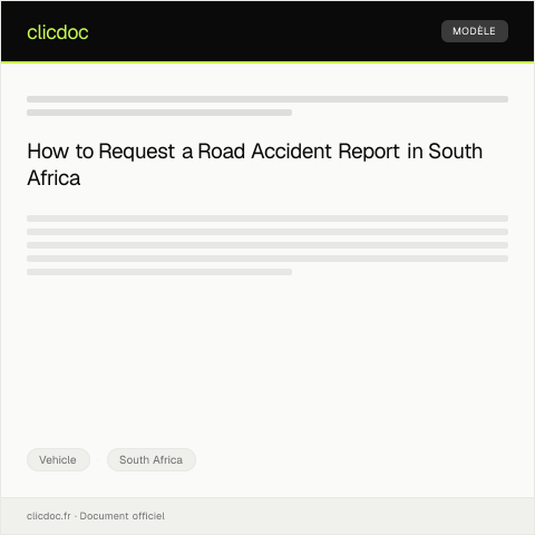 Document preview: Request for Road Accident Report from Traffic Police — Vehicle, South Africa