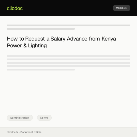 Document preview: Request for Salary Advance from Kenya Power & Lighting — Administration, Kenya