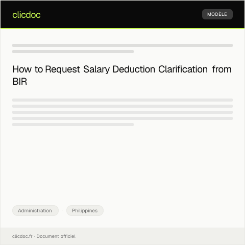 Document preview: Request for Clarification on Salary Deduction from Employer — Administration, Philippines