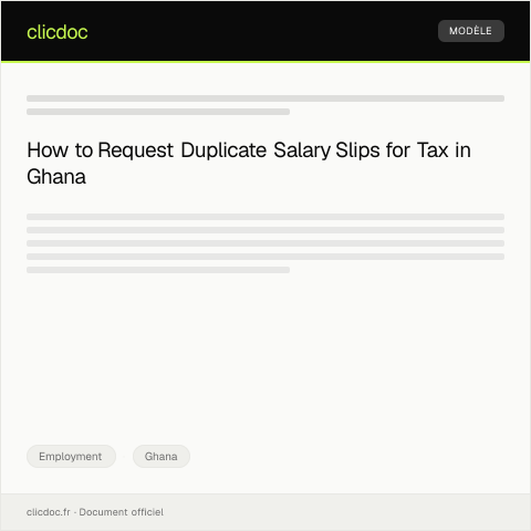 Document preview: Request for Salary Slip Duplicates for Tax Purposes — Employment, Ghana