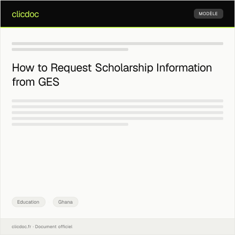 Document preview: Request for Scholarship Information from Ghana Education Service — Education, Ghana