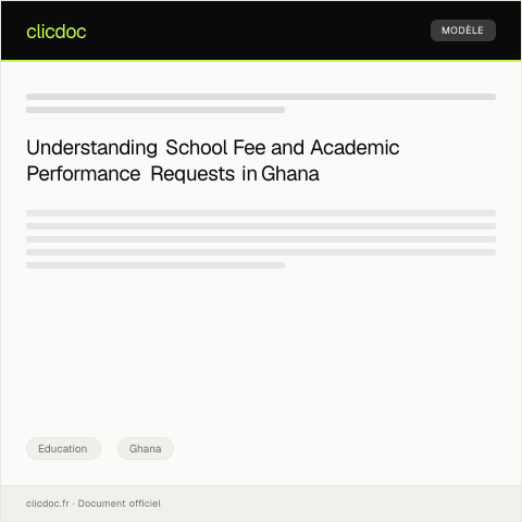 Document preview: Request for School Fee Statement and Academic Performance Report — Education, Ghana