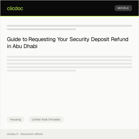 Document preview: Request for Security Deposit Refund from Abu Dhabi Housing Authority — Housing, United Arab Emirates