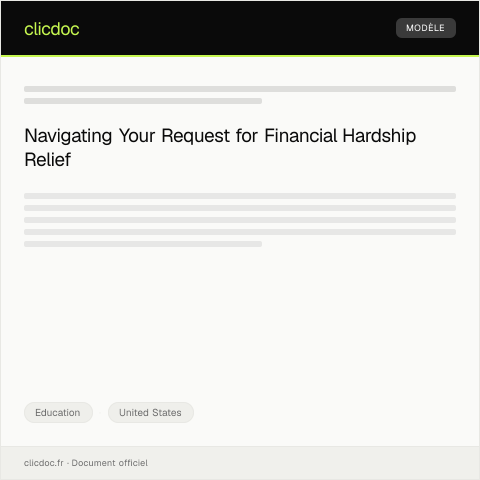 Document preview: Request for Special Consideration Due to Financial Hardship — Education, United States