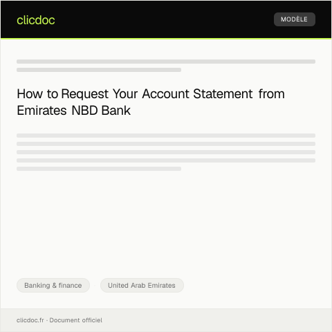 Document preview: Request for Statement of Account from Emirates NBD Bank — Banking & finance, United Arab Emirates