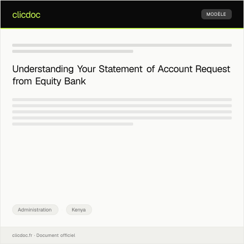 Document preview: Request for Statement of Account from Equity Bank — Administration, Kenya