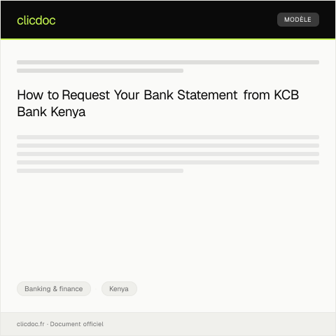 Document preview: Request for Statement of Account from KCB Bank Kenya — Banking & finance, Kenya