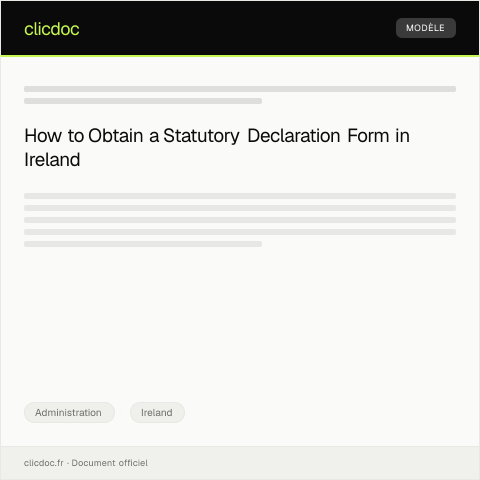 Document preview: Request for a Statutory Declaration Form from the County Registrar — Administration, Ireland