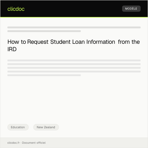 Document preview: Request for Student Loan Information — Education, New Zealand